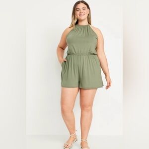 Old Navy Plus‎ Size Sleeveless Halter Neck Jersey Romper Size 3X